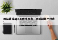 网站建设app小程序开发（网站制作小程序）